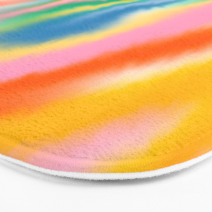 Ombre rainbow waves Bath Mat Gallery Image 3