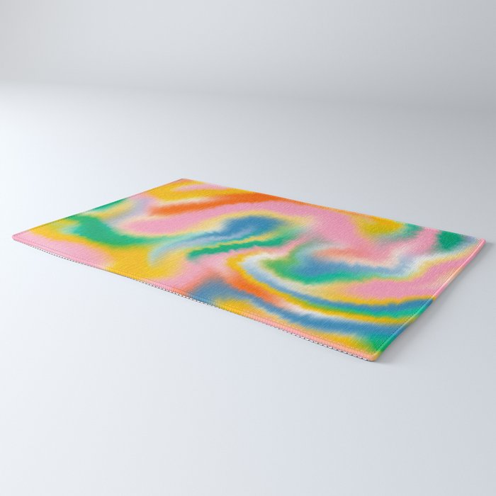 Ombre rainbow waves Rug Gallery Image 3