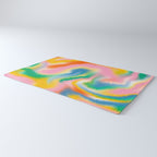 Ombre rainbow waves Rug Gallery Image 3