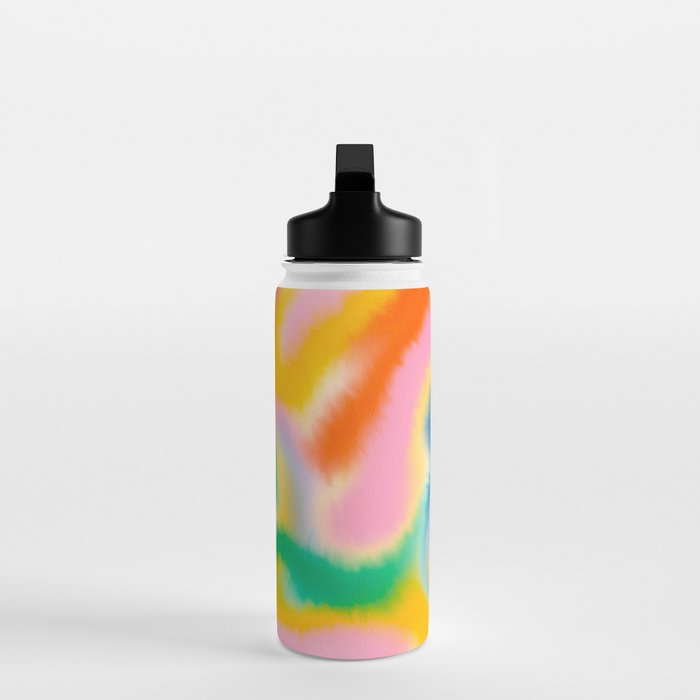 Ombre rainbow waves Water Bottle Gallery Image 3