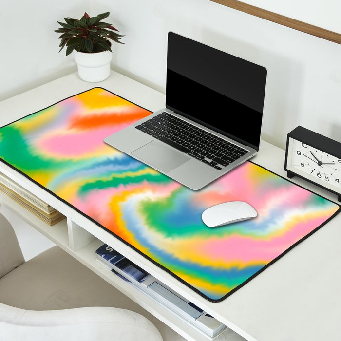 Ombre rainbow waves Desk Mat Gallery Image 2