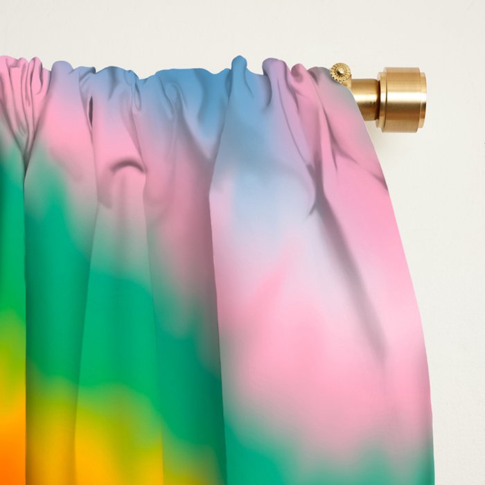 Ombre rainbow waves Window Curtain Gallery Image 2