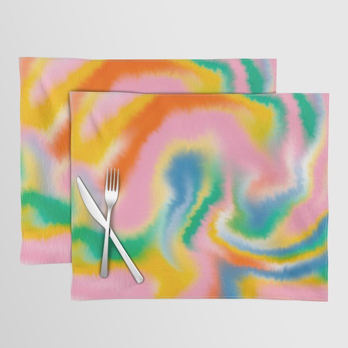 Ombre rainbow waves Placemat Gallery Image 1
