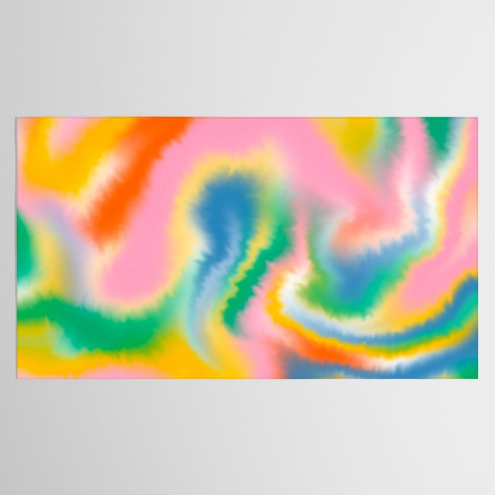Ombre rainbow waves Tablecloth Gallery Image 2