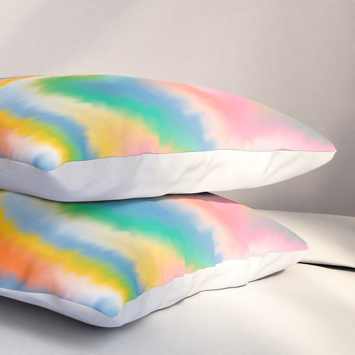 Ombre rainbow waves Pillow Sham Gallery Image 3