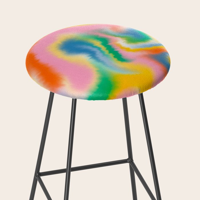 Ombre rainbow waves Stool Gallery Image 2