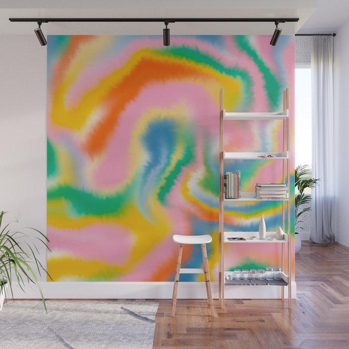 Ombre rainbow waves Wall Mural Gallery Image 1