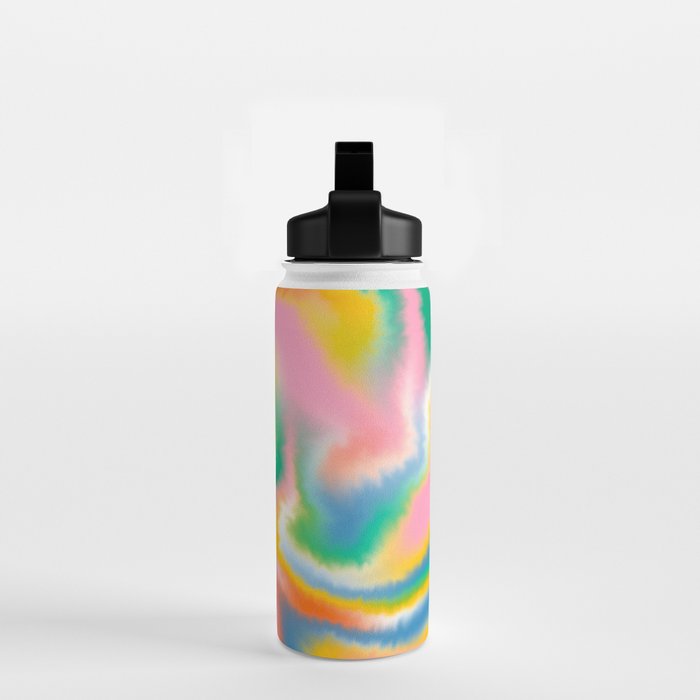 Ombre rainbow waves Water Bottle Gallery Image 2
