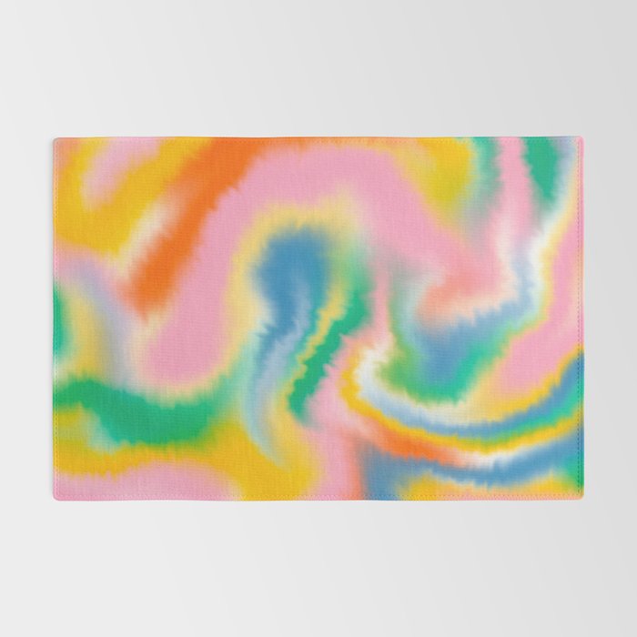 Ombre rainbow waves Rug Gallery Image 2