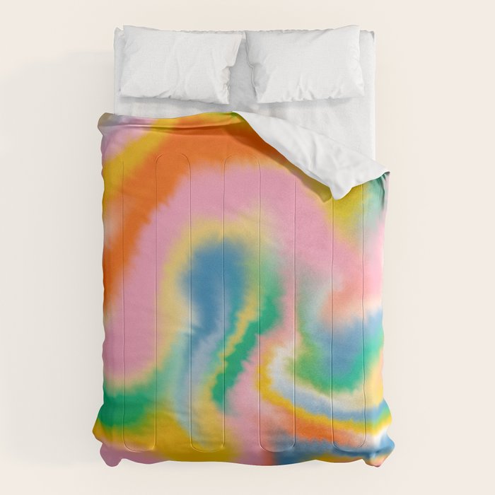 Ombre rainbow waves Comforter Gallery Image 1