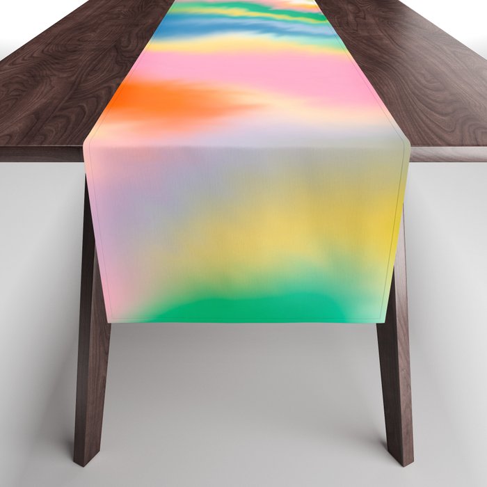 Ombre rainbow waves Table Runner Gallery Image 1