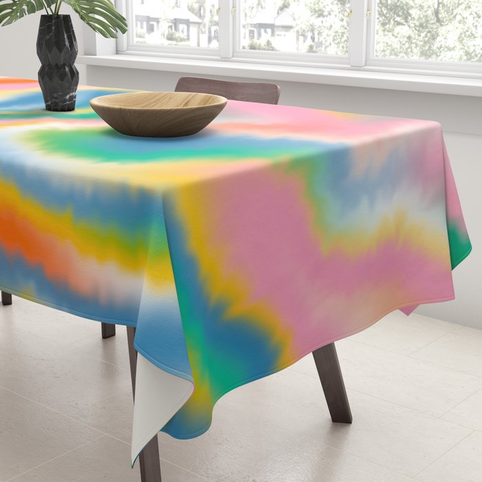 Ombre rainbow waves Tablecloth Gallery Image 3