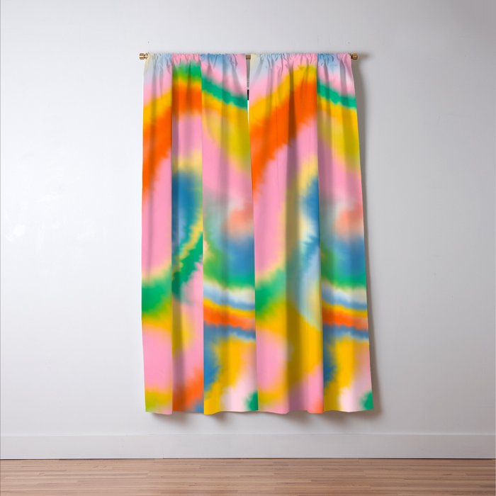 Ombre rainbow waves Window Curtain Gallery Image 3