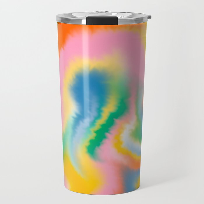 Ombre rainbow waves Travel Mug Gallery Image 1