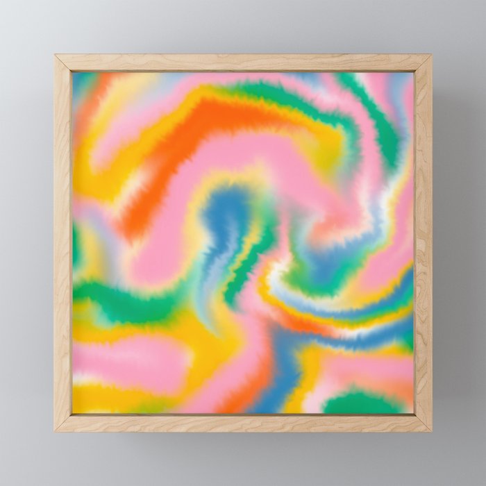 Ombre rainbow waves Mini Art Print Gallery Image 1