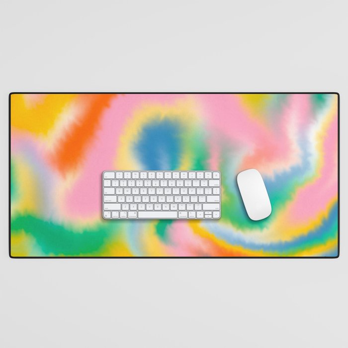 Ombre rainbow waves Desk Mat Gallery Image 1