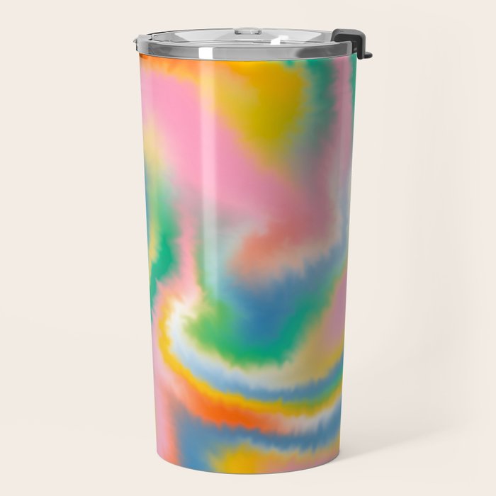 Ombre rainbow waves Travel Mug Gallery Image 2