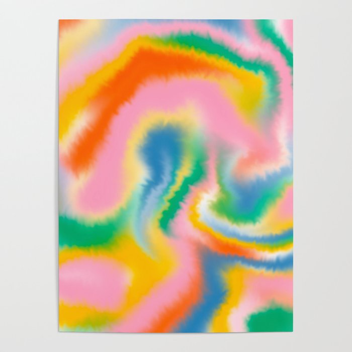 Ombre rainbow waves Poster Gallery Image 4