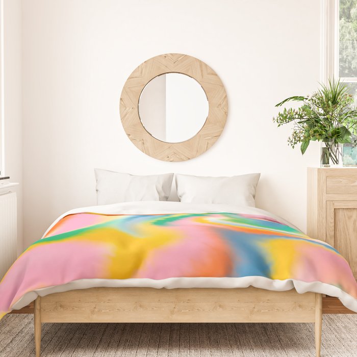 Ombre rainbow waves Duvet Cover Gallery Image 3