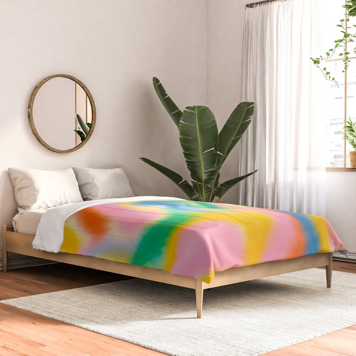 Ombre rainbow waves Comforter Gallery Image 2
