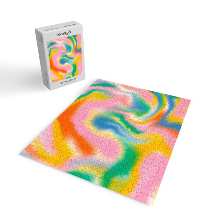 Ombre rainbow waves Jigsaw Puzzle Gallery Image 2