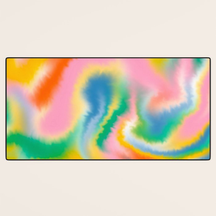 Ombre rainbow waves Desk Mat Gallery Image 3