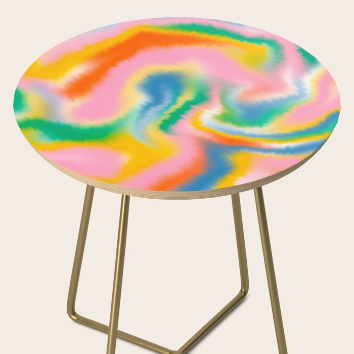 Ombre rainbow waves Side Table Gallery Image 2