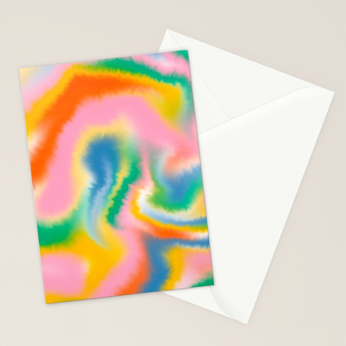 Ombre rainbow waves Stationery Card Gallery Image 2
