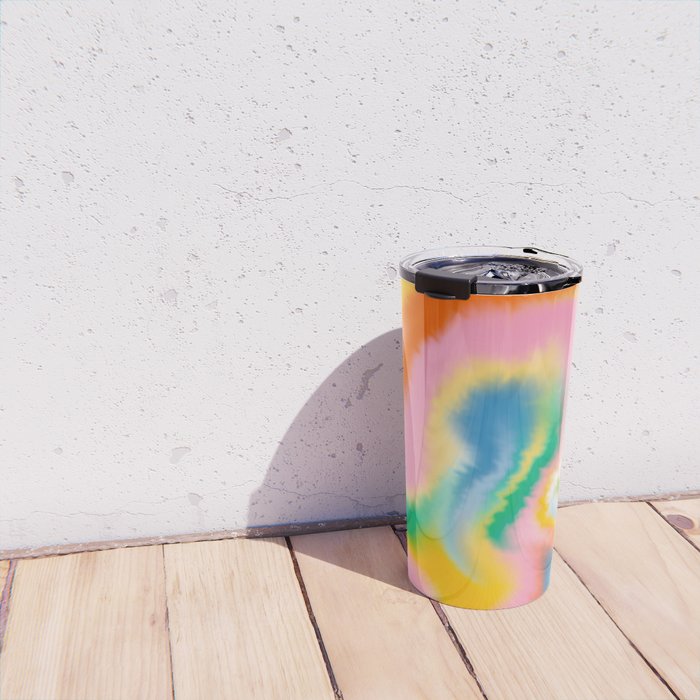 Ombre rainbow waves Travel Mug Gallery Image 4