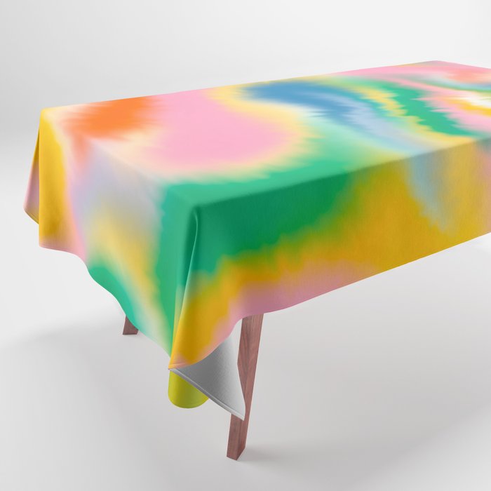 Ombre rainbow waves Tablecloth Gallery Image 1