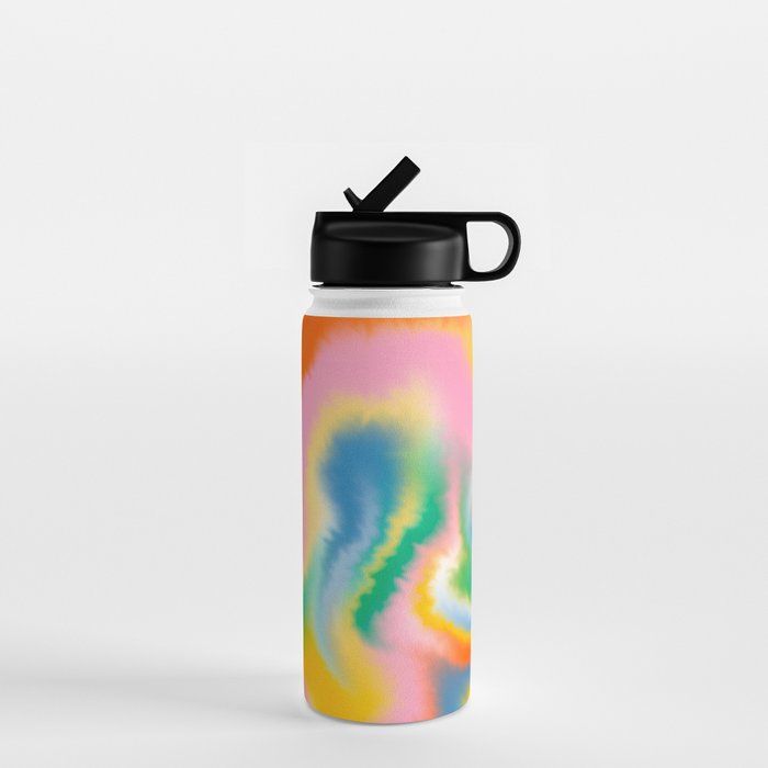 Ombre rainbow waves Water Bottle Gallery Image 1