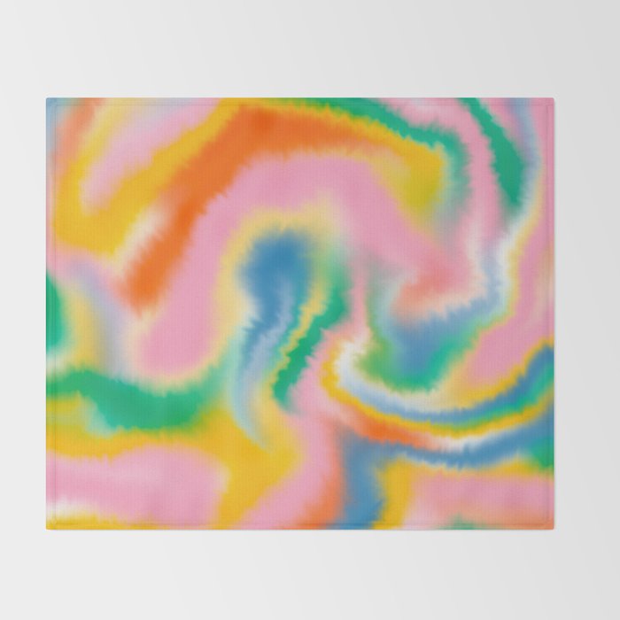 Ombre rainbow waves Throw Blanket Gallery Image 2