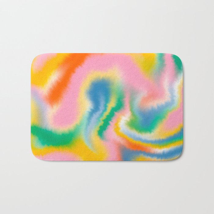 Ombre rainbow waves Bath Mat Gallery Image 1