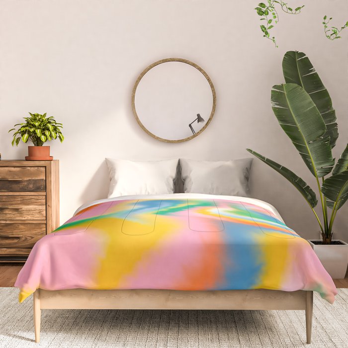 Ombre rainbow waves Comforter Gallery Image 3