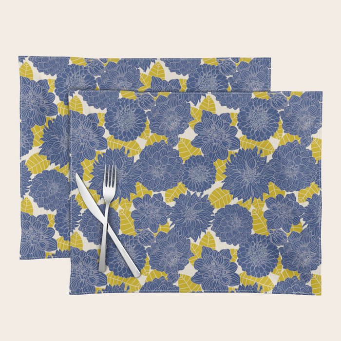 Blue Dahlias Placemat Gallery Image 1
