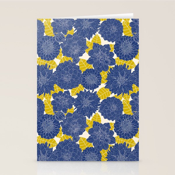 Blue Dahlias Stationery Card Gallery Image 2