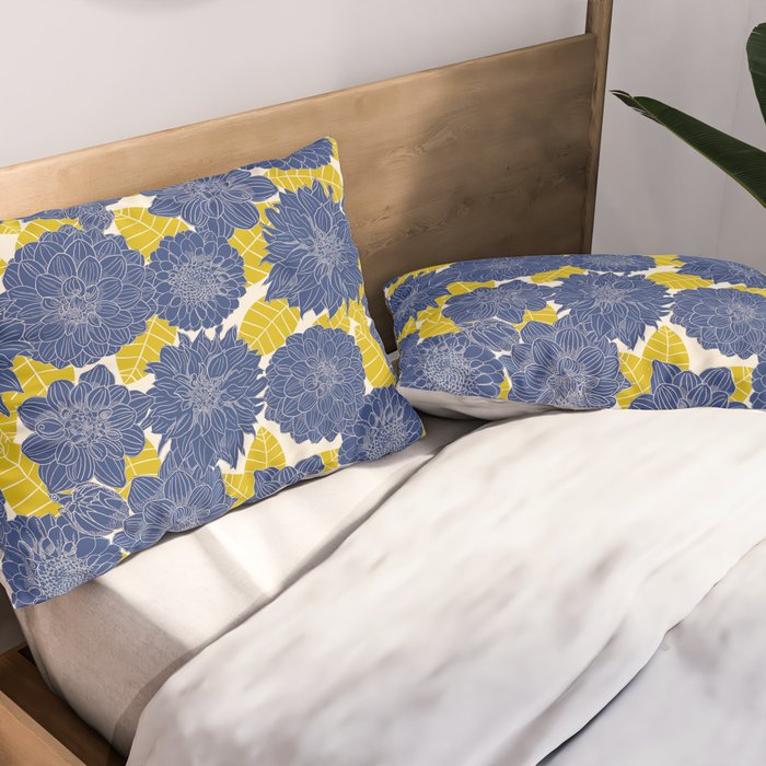 Blue Dahlias Pillow Sham Gallery Image 2