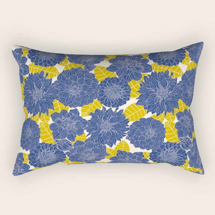 Blue Dahlias Rectangular Pillow Gallery Image 2