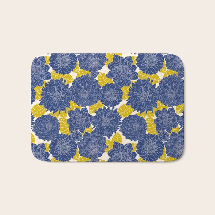 Blue Dahlias Bath Mat Gallery Image 1