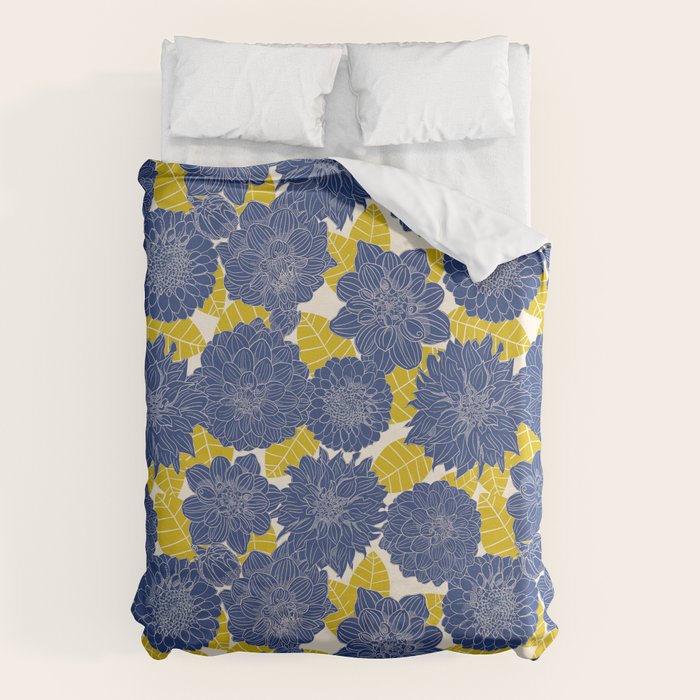 Blue Dahlias Duvet Cover Gallery Image 6
