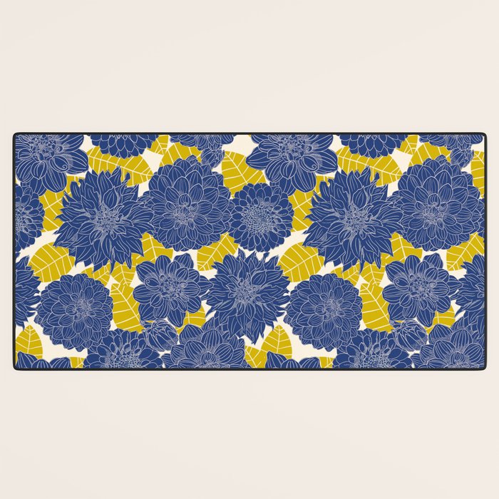 Blue Dahlias Desk Mat Gallery Image 3