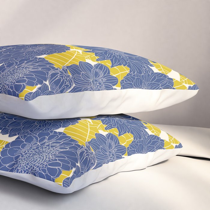 Blue Dahlias Pillow Sham Gallery Image 3