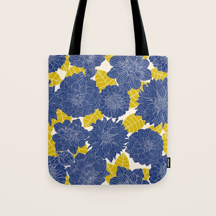 Blue Dahlias Tote Bag Gallery Image 1