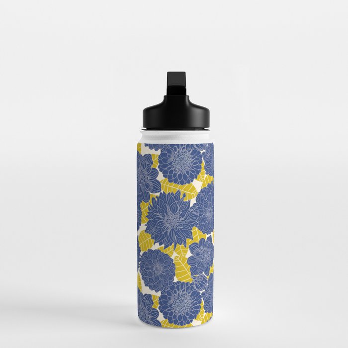 Blue Dahlias Water Bottle Gallery Image 3