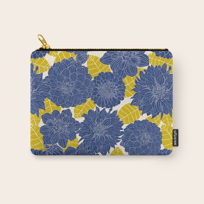 Blue Dahlias Carry All Pouch Gallery Image 1