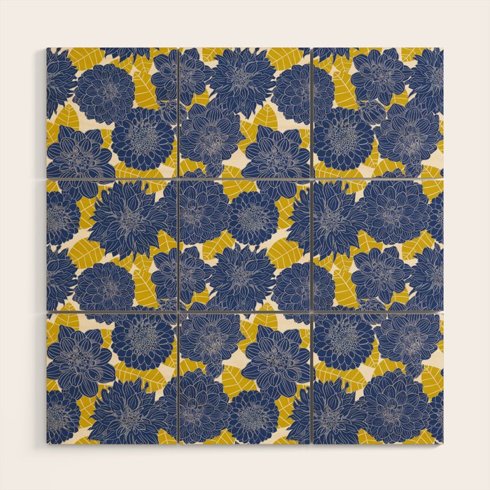 Blue Dahlias Wood Wall Art Gallery Image 1
