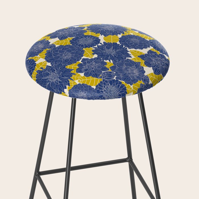 Blue Dahlias Stool Gallery Image 2