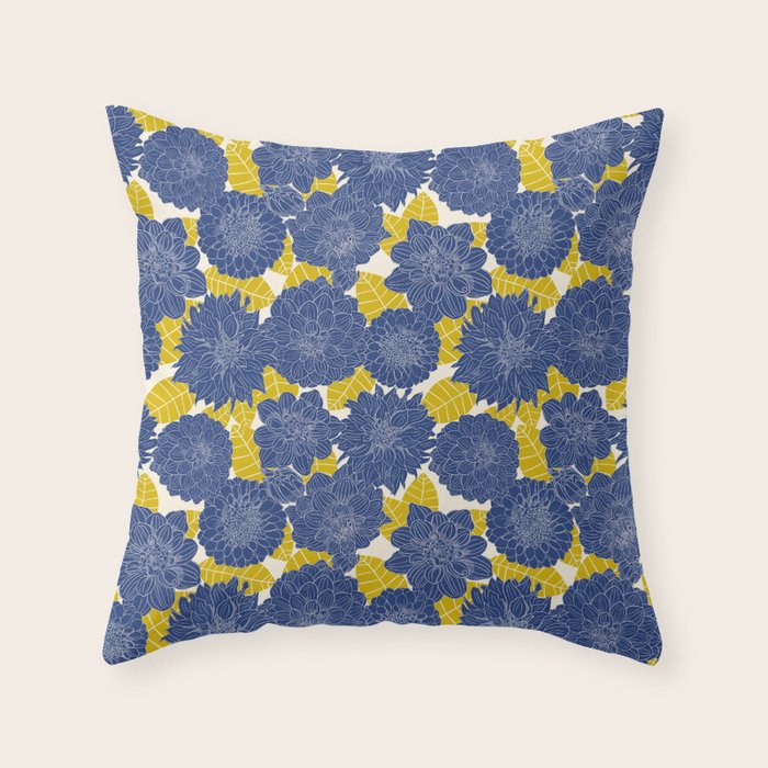 Blue Dahlias Throw Pillow Gallery Image 6
