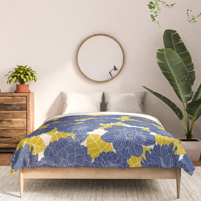 Blue Dahlias Comforter Gallery Image 3
