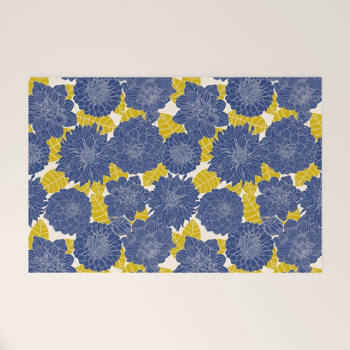 Blue Dahlias Welcome Mat Gallery Image 1